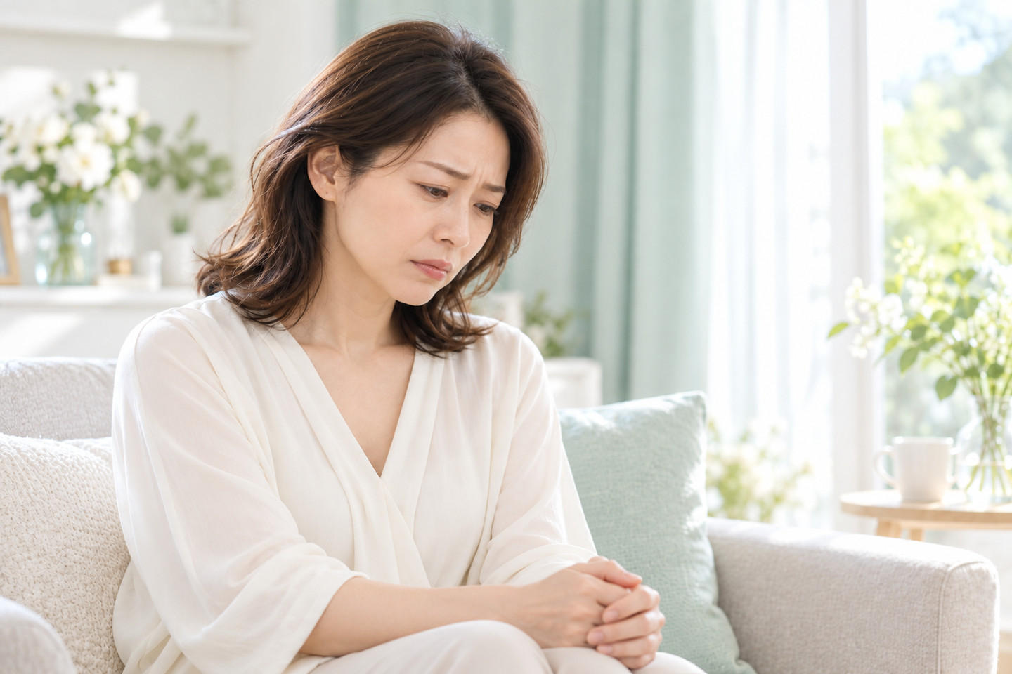 深く思い悩む女性のイメージ