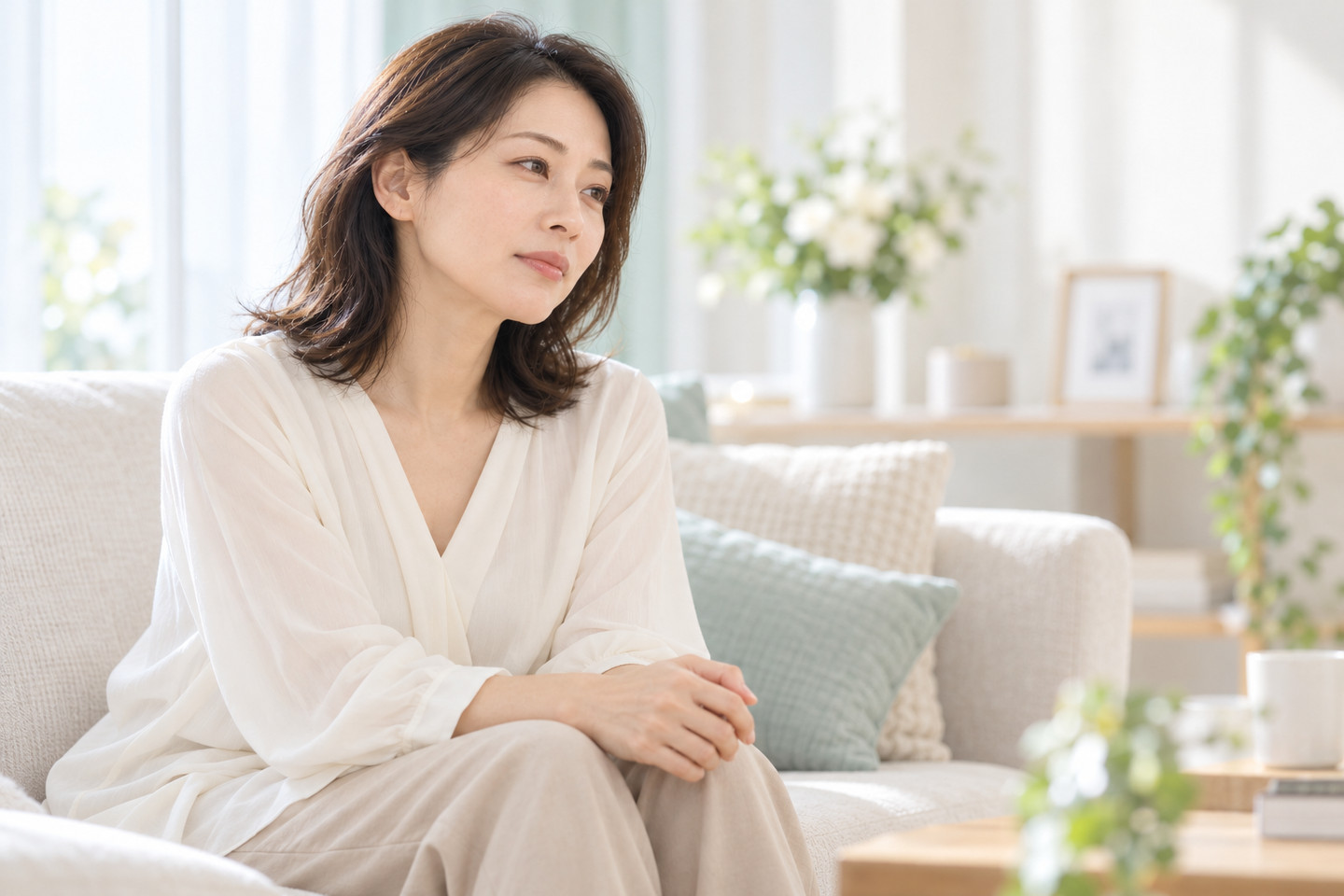 日常の悩みを考える女性のイメージ